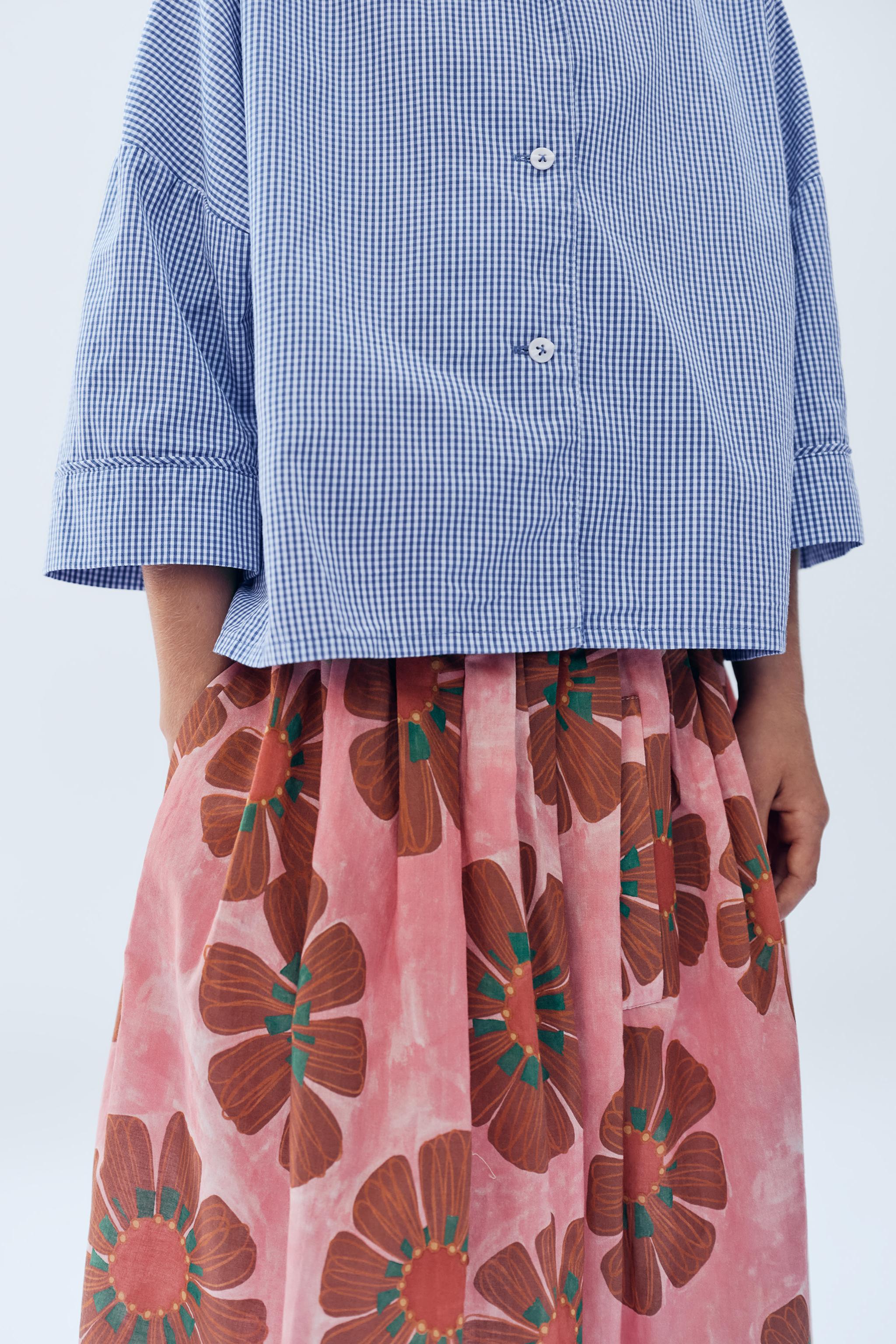 6-14 ANS/ JUPE MIDI IMPRIMÉ FLEURS ÉDITION LIMITÉE